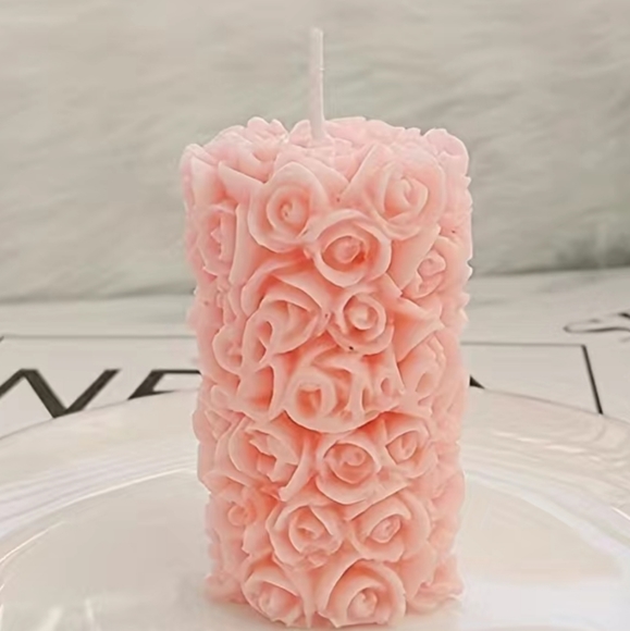 1pc Rose Flower Silicone Candle Mold For Handmade Soap, Bath Bomb, etc. - Picture 2 of 6
